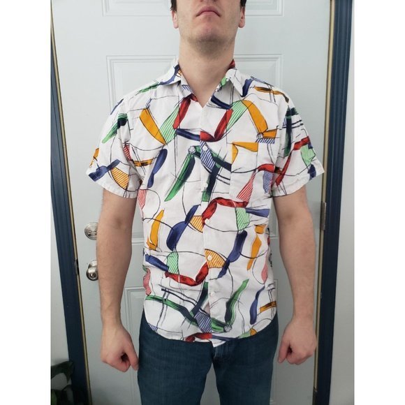 80s/90s Gap Funky‎ Button Down - Picture 1 of 4